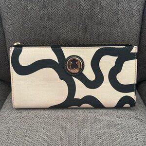 TOUS Patterned Leather Wallet / Zip Pouch – Dust Bag Included